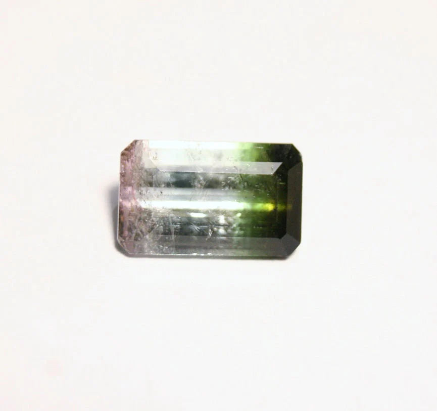 Achroite Tourmaline 4.5ct Stunning Emerald Cut Watermelon Tourmaline 12x7mm