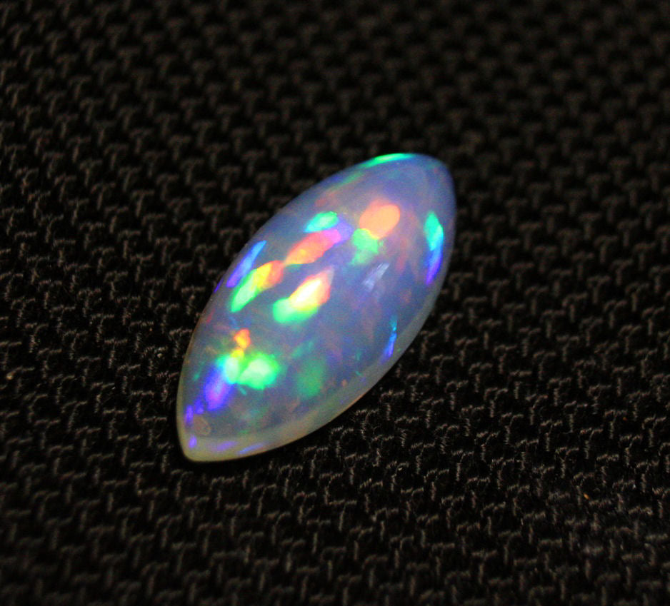 Welo Opal Cabochon 5.68ct Rainbow Marquise Natural Ethiopian Opal 20x9mm