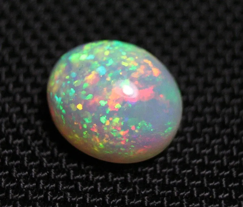 Welo Opal Cabochon 7ct Confetti Blaze Natural Crystal Opal Ethiopia Video 15x12mm