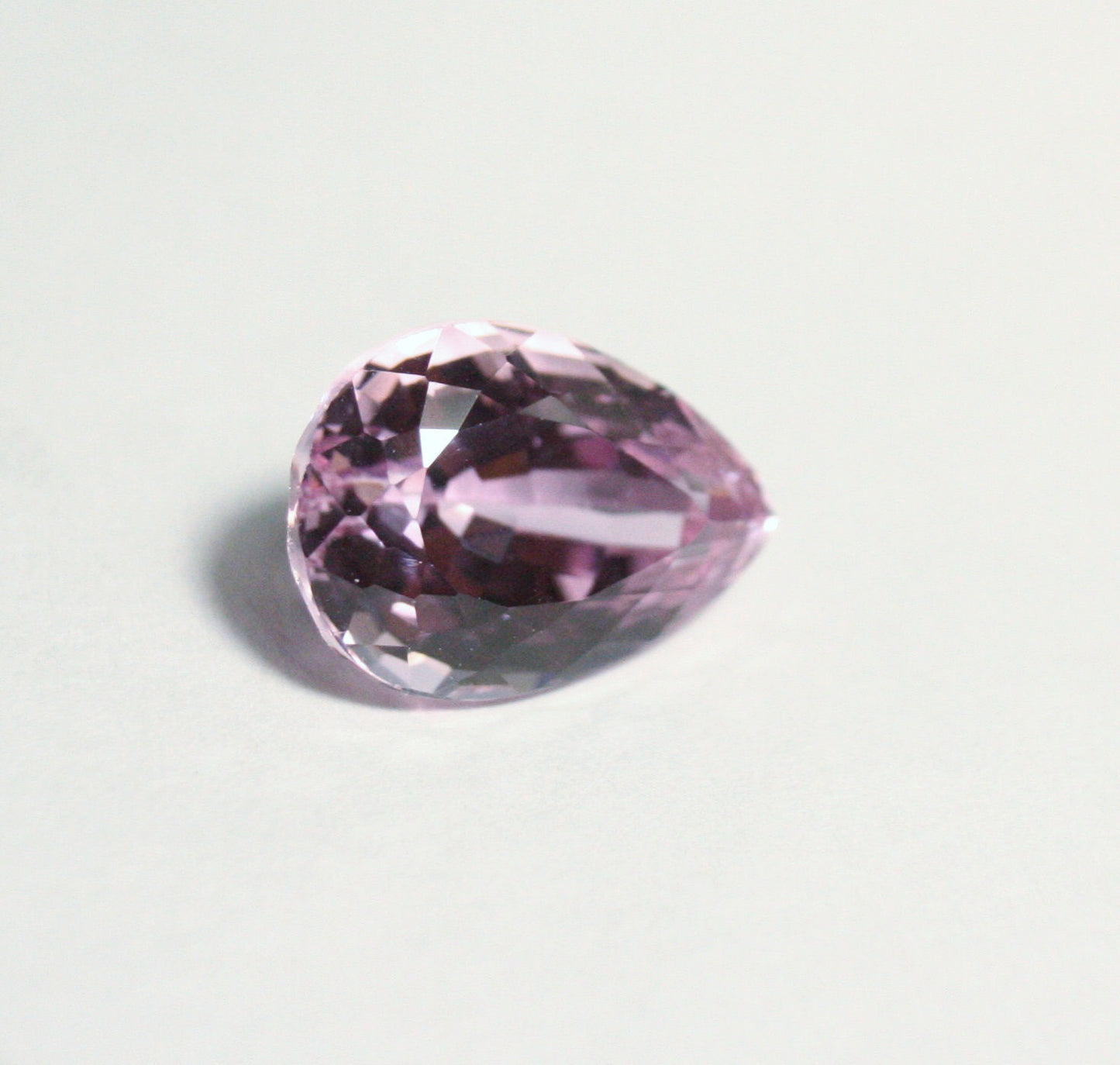 Pink Kunzite 7.18ct Madagascar Scintillating Custom Cut Pear 14x10mm