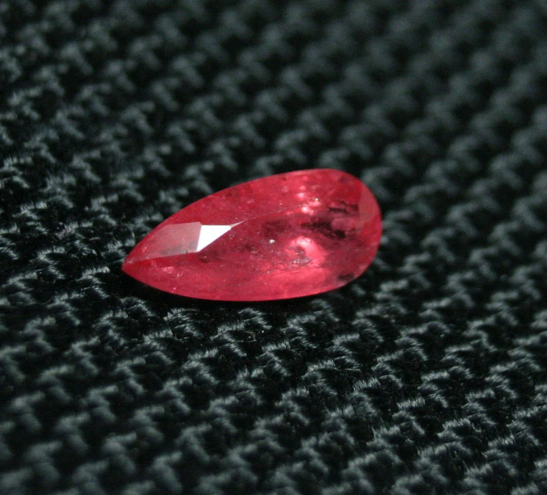 Rare Faceted Rhodonite 0.78ct Brazil Ultra Rare Crimson Red Gem Grade Rhodonite 9x4mm