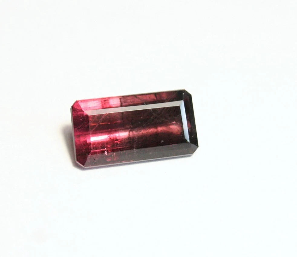 Congo Bi Colour Rubellite Tourmaline 7.5ct Stunning Emerald Cut Gemstone Pink Purple