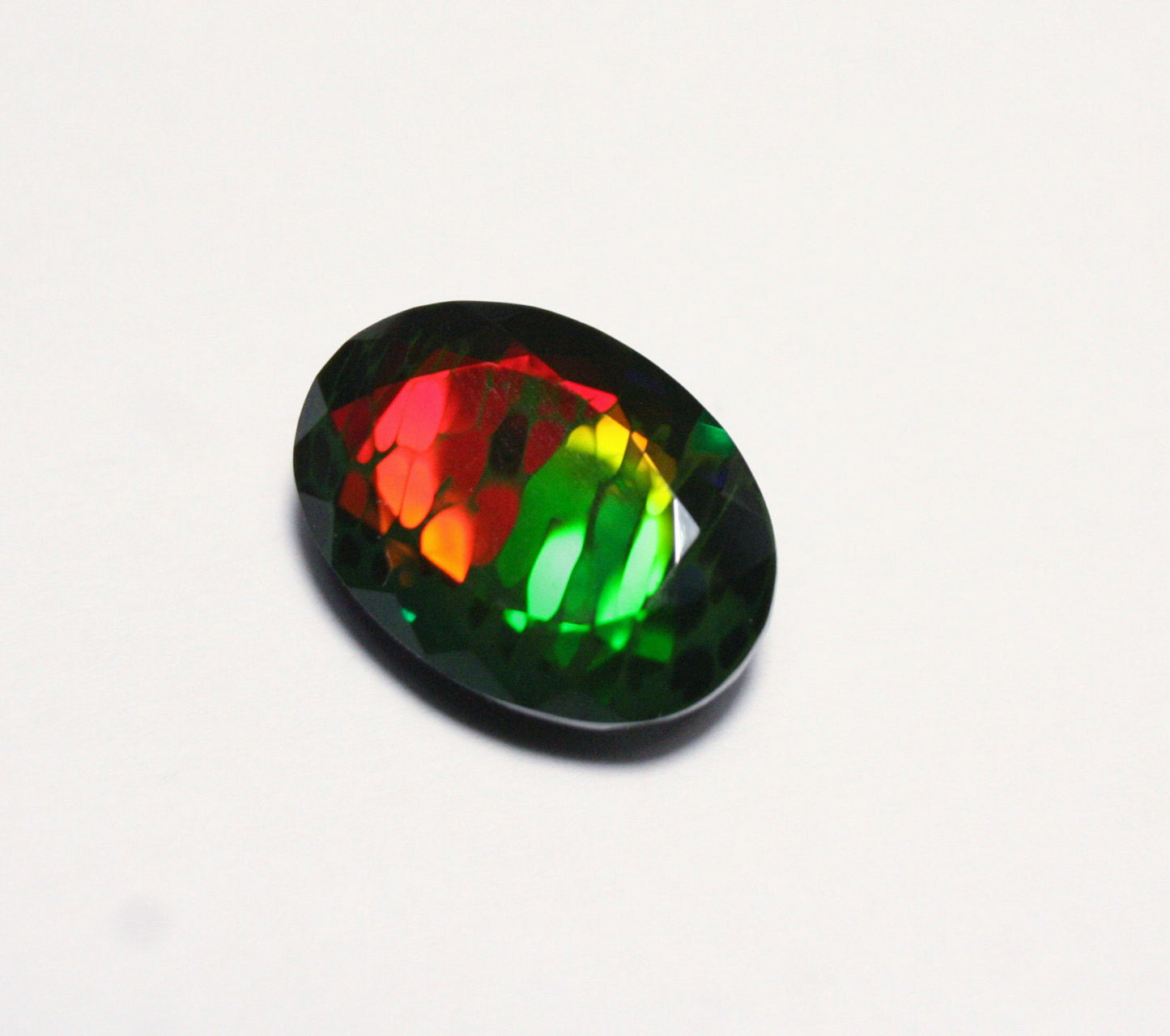 Faceted Black Welo Opal 8.2ct Stunning Rainbow Honeycomb AAA Natural Opal 17x12mm