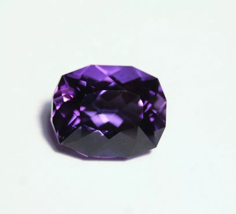 7.8ct Zambian Amethyst - Unique Custom Cushion Cut Gem - AAA Amethyst 13x11mm