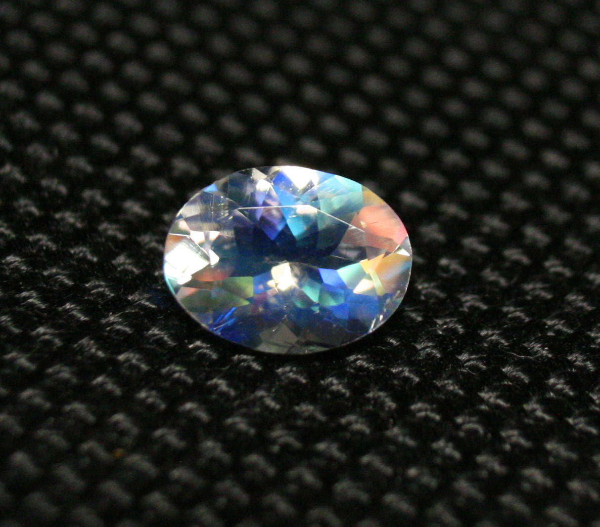 Faceted Moonstone 1.3ct Madagascar AAA Rainbow Moonstone 8x6mm Oval