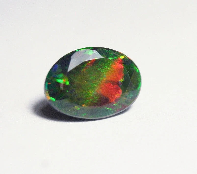 Faceted Black Welo Opal 5.24ct Rainbow Confetti AAA Natural Ethiopian Opal 13x9mm