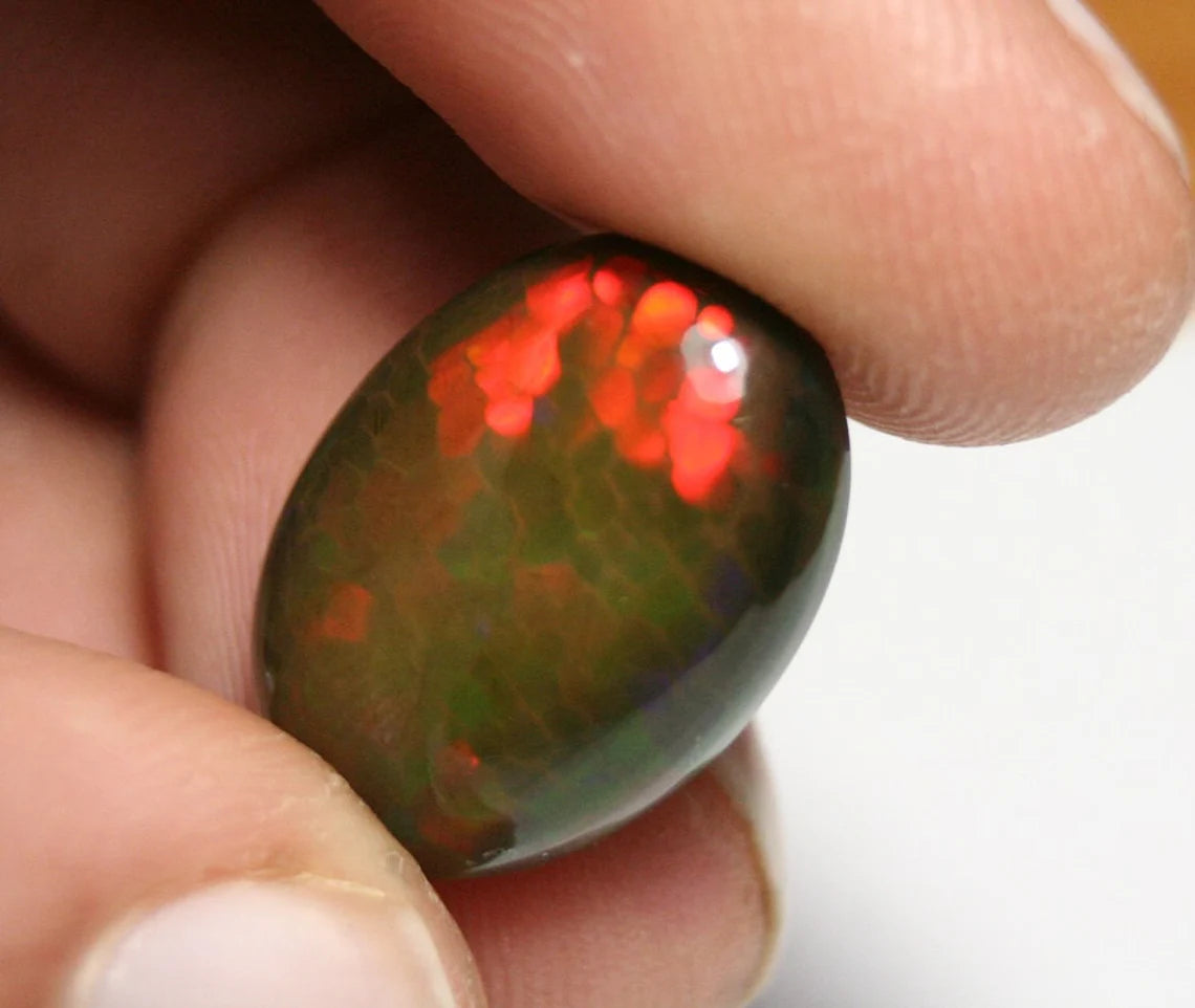 Welo Black Opal Cabochon 11.97ct Rainbow Honeycomb AAA Opal - See Video