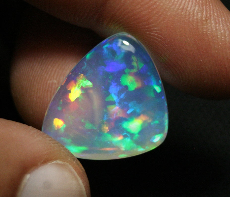 Welo Crystal Opal Cabochon 16.8ct Rainbow Mosaic Natural Water Clear Opal Video