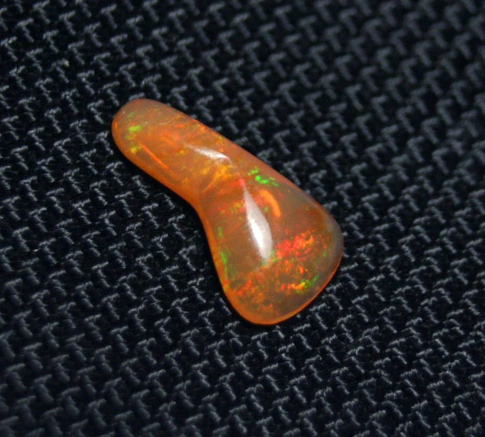 Rare Mexican Fire Opal Carving 1.8ct Neon Flash AAA Quality Fire Opal 15x8mm