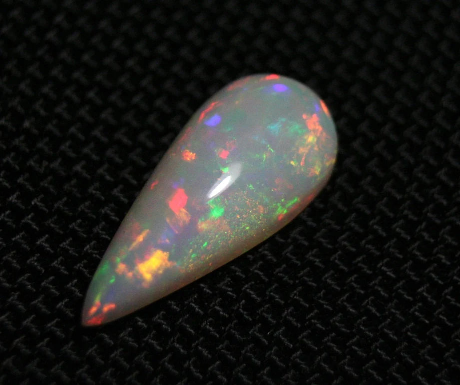 6.4ct Welo Precious Opal Cabochon Rainbow Teardrop AAA Rare Natural Opal Video 23x10mm