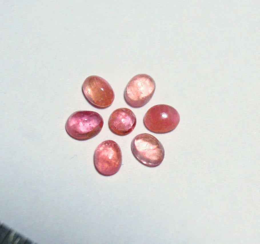 Pezzottaite Cabochon 7pc Lot 1.34ct Ultra Rare Raspberry Beryl - Madagascar