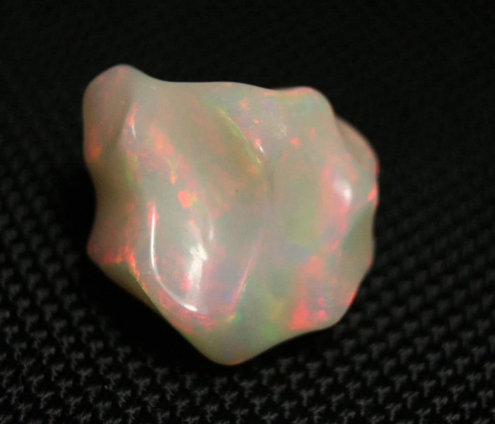 Welo Carved Precious Opal 22.1ct Rainbow Nugget AAA Jelly Opal See Video