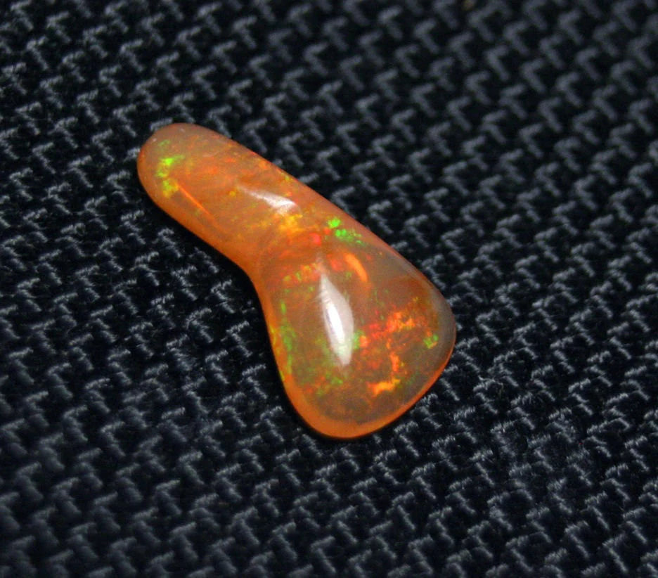 Rare Mexican Fire Opal Carving 1.8ct Neon Flash AAA Quality Fire Opal 15x8mm