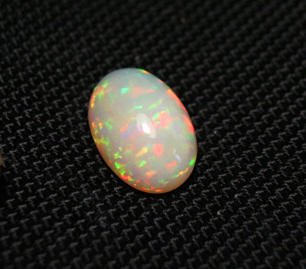 Welo Precious Opal Cabochon 7.7ct Rainbow Flakes Natural Ethiopian Opal 17x12mm