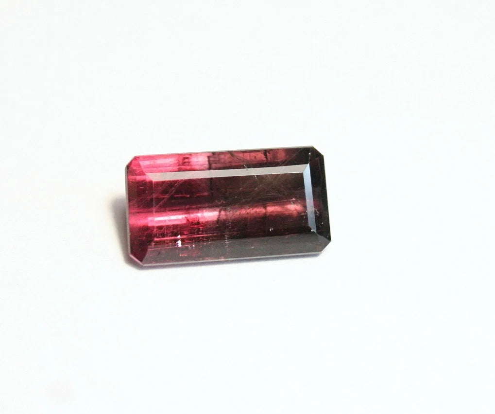 Congo Bi Colour Rubellite Tourmaline 7.5ct Stunning Emerald Cut Gemstone Pink Purple