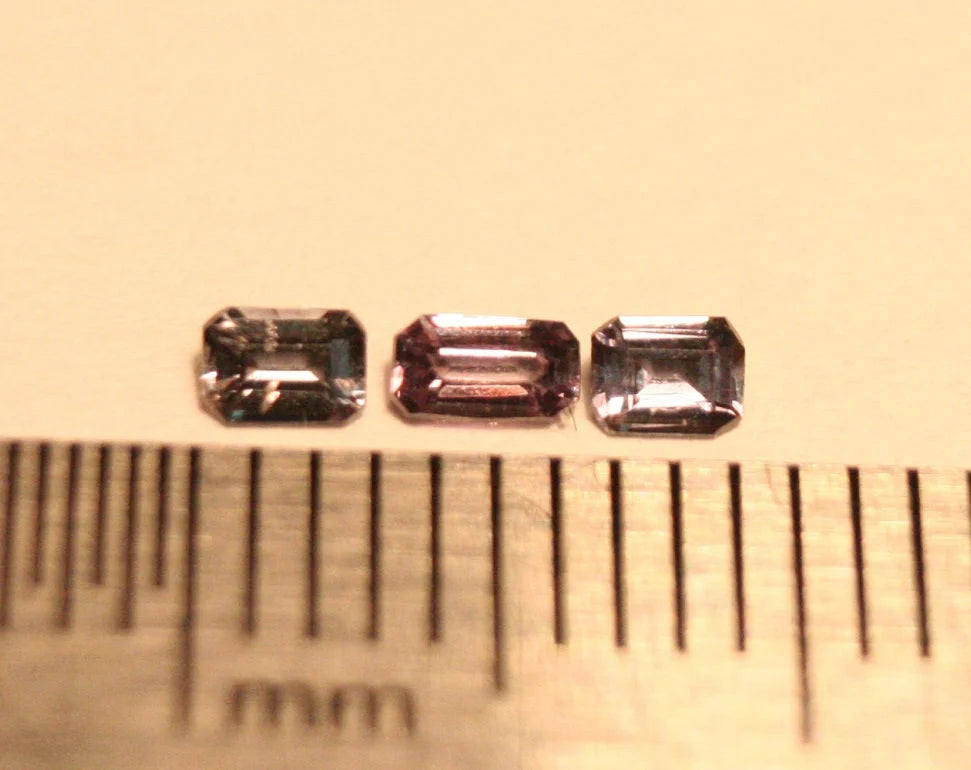 0.24ct Blue Colour Change Garnet Bekily, Melee 3pc Lot Madagascar Worlds Rarest Garnet