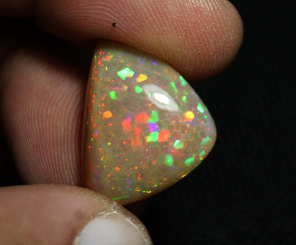 Welo Honey Opal Cabochon 16.2ct Honeycomb Confetti Inferno Natural Opal Video