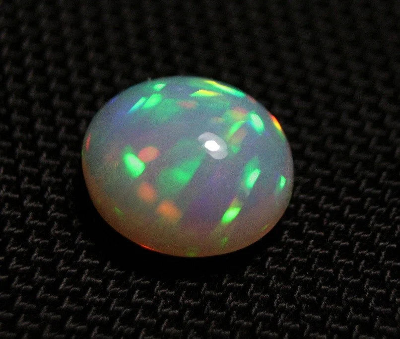 Welo Grey Base Opal Cabochon 7.77ct Harlequin Swirl Natural Opal Ethiopia Video AAA