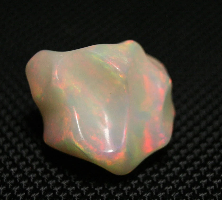 Welo Carved Precious Opal 22.1ct Rainbow Nugget AAA Jelly Opal See Video