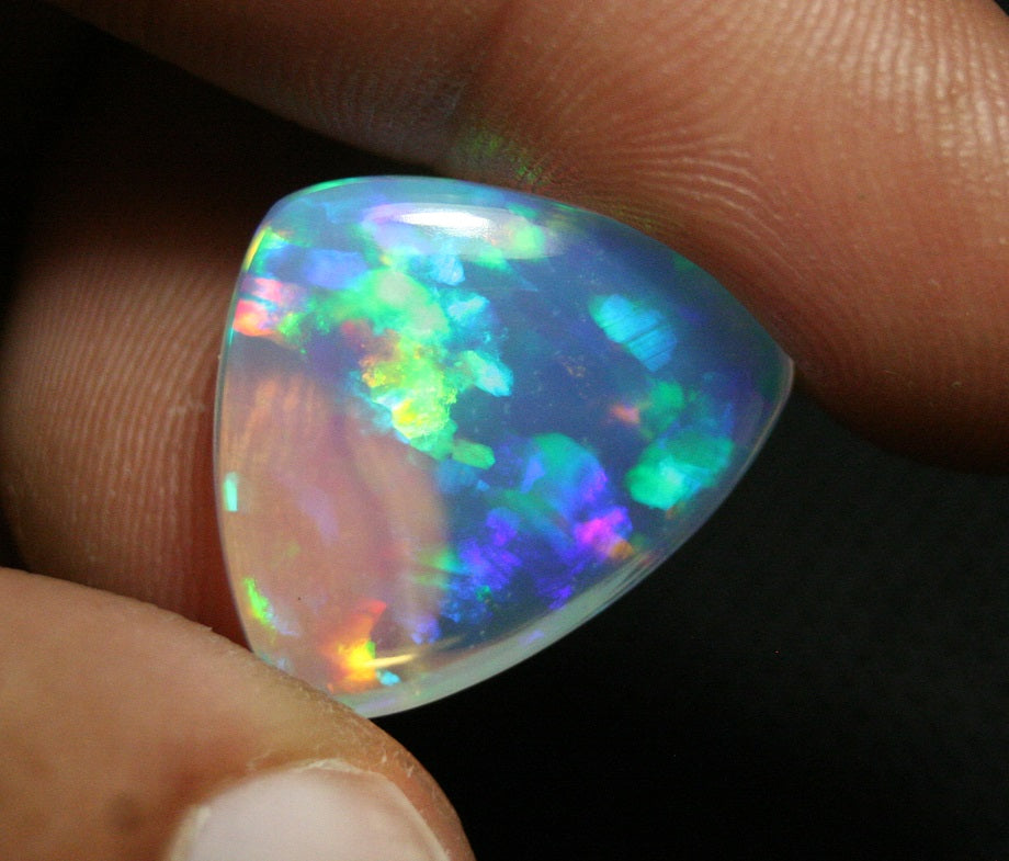 Welo Crystal Opal Cabochon 16.8ct Rainbow Mosaic Natural Water Clear Opal Video