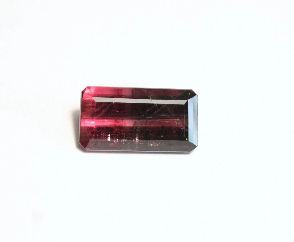 Congo Bi Colour Rubellite Tourmaline 7.5ct Stunning Emerald Cut Gemstone Pink Purple