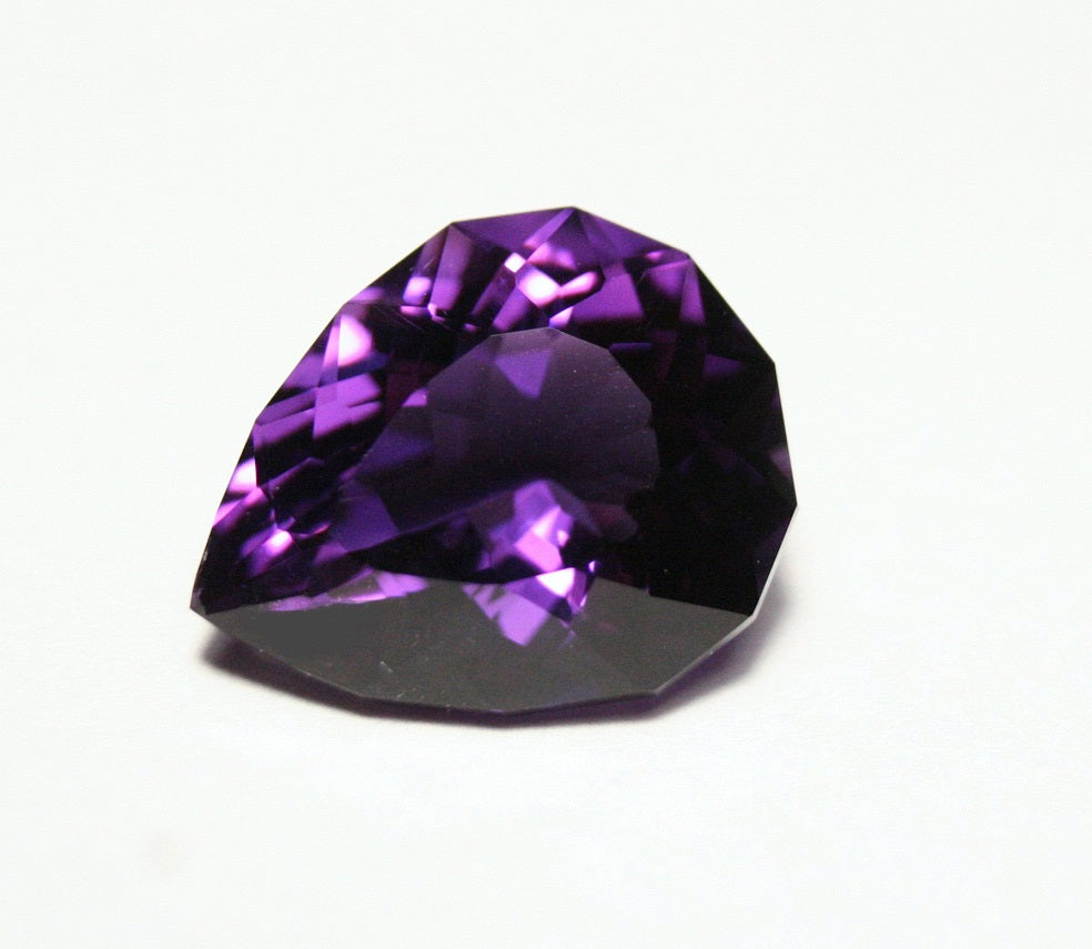 5.8ct Zambian Amethyst - Unique Custom Pear Cut Gem - AAA Amethyst 14x11