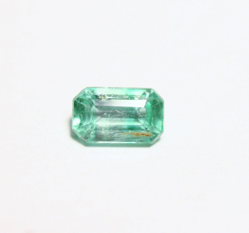 Panjshir Valley BiColour Emerald 0.67ct Rare Natural Emerald Cut Genuine Afghan Emerald 6x4mm