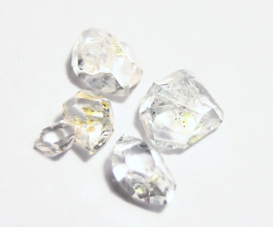 3.8ct Rare Fluorescent Petroleum Enhydro Oil Diamond Quartz Crystal 4pc Lot