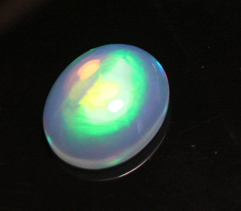 2.8ct Welo Crystal Opal Cabochon - Neon Broadflash AAA Jelly Opal - See Video 12x10mm