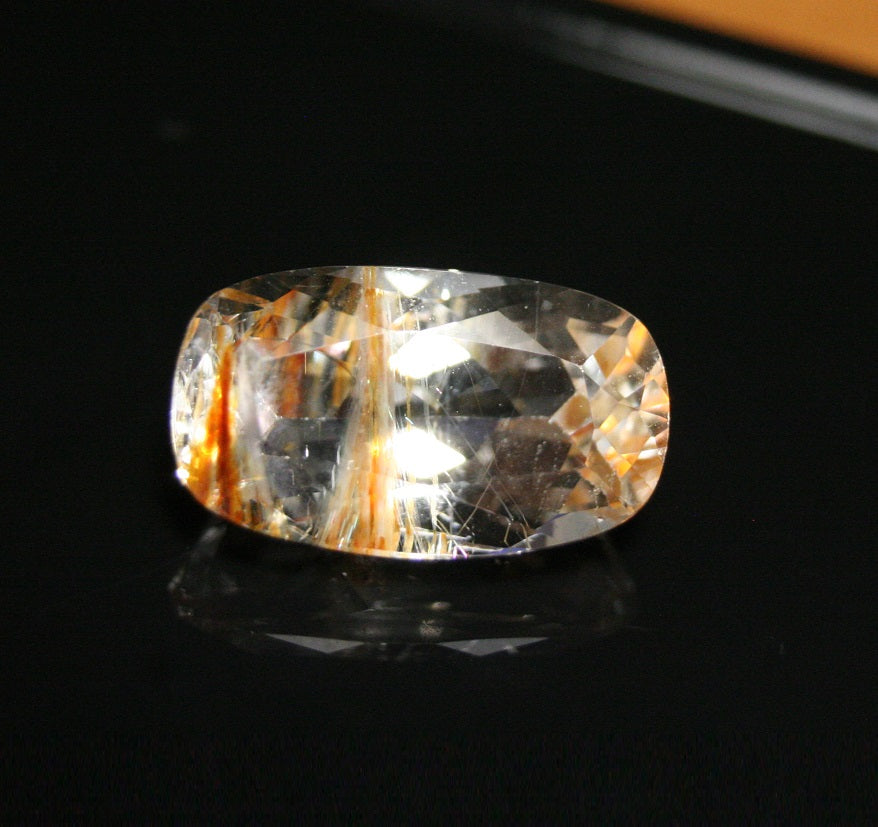 8.3ct Faceted Topaz With Golden Limonite Inclusions Rare Gem - Myanmar