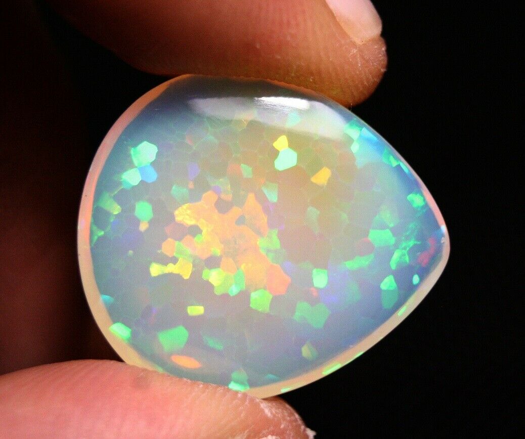 22ct Welo Crystal Opal Cabochon Stunning Harlequin Digital Flash AAAA Jelly Opal