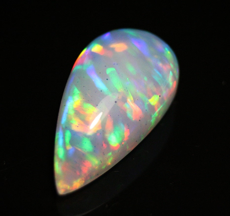 19.7ct Welo Crystal Opal Cabochon Stunning Rainbow Digit Rain AAAA Jelly Opal