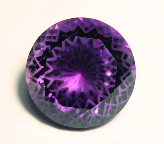 46ct Zambian Amethyst - Unique Precision Fantasy Cut Gem - See Video