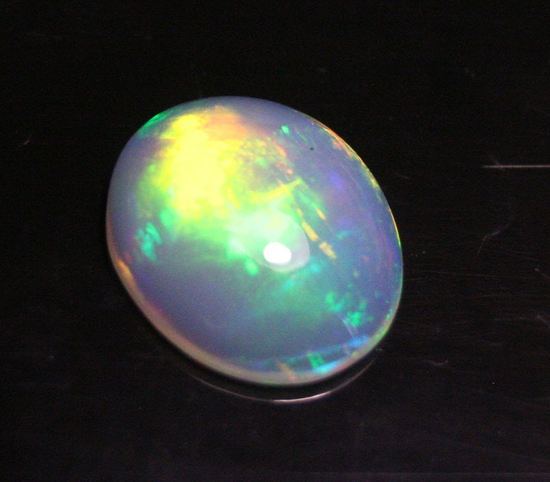 2.56ct Welo Crystal Opal Cabochon - Rainbow Broadflash AAA Jelly Opal - See Video 12x10mm