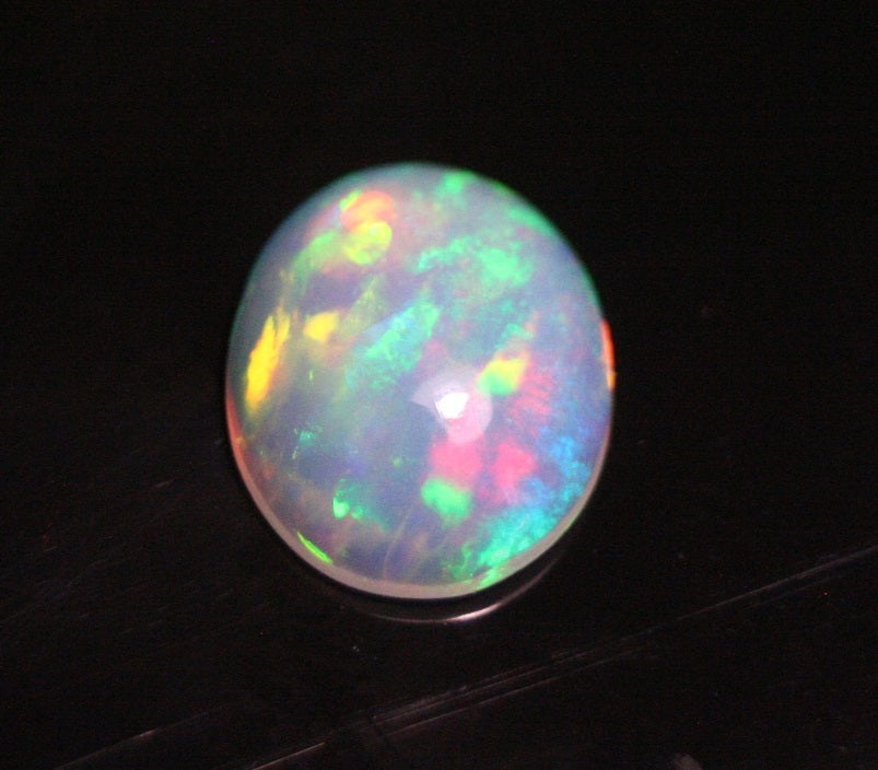 2.5ct Welo Crystal Opal Cabochon - Rainbow Ribbons AAA Jelly Opal - See Video 12x10mm