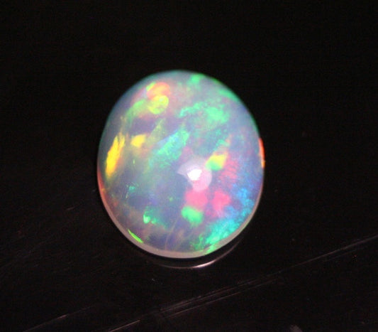 2.5ct Welo Crystal Opal Cabochon - Rainbow Ribbons AAA Jelly Opal - See Video 12x10mm