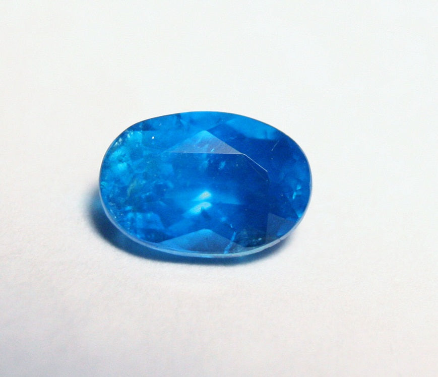 1.2ct Neon Blue Apatite Vibrant Oval Cut Lagoon Blue Gemstone Tanzania 7x5mm