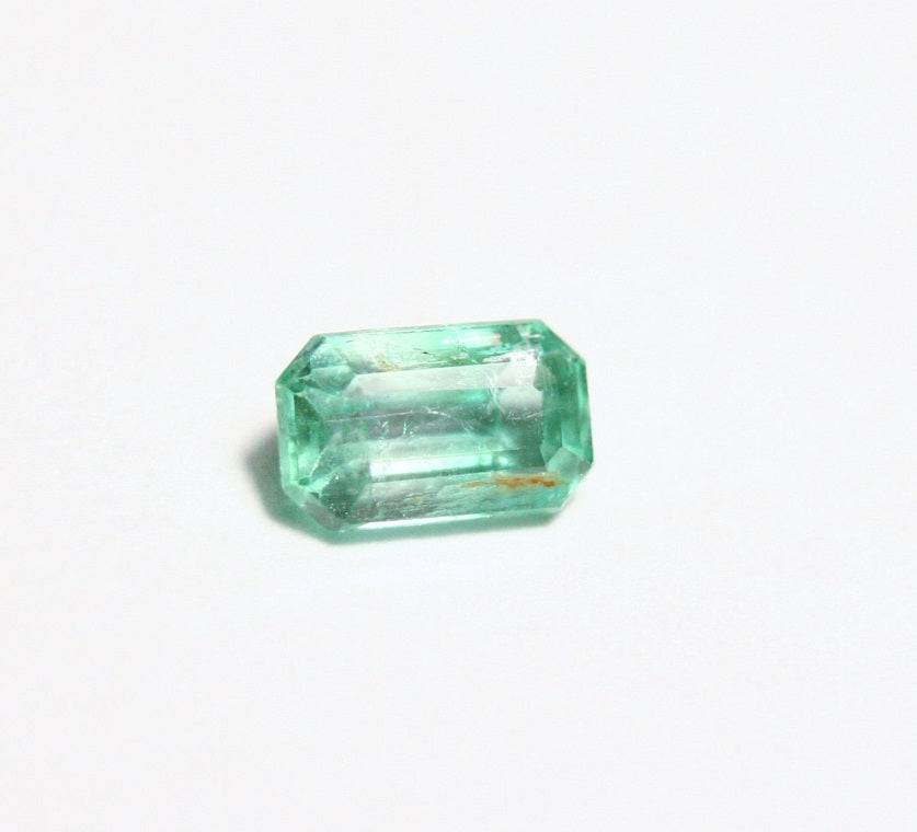 Panjshir Valley BiColour Emerald 0.67ct Rare Natural Emerald Cut Genuine Afghan Emerald 6x4mm