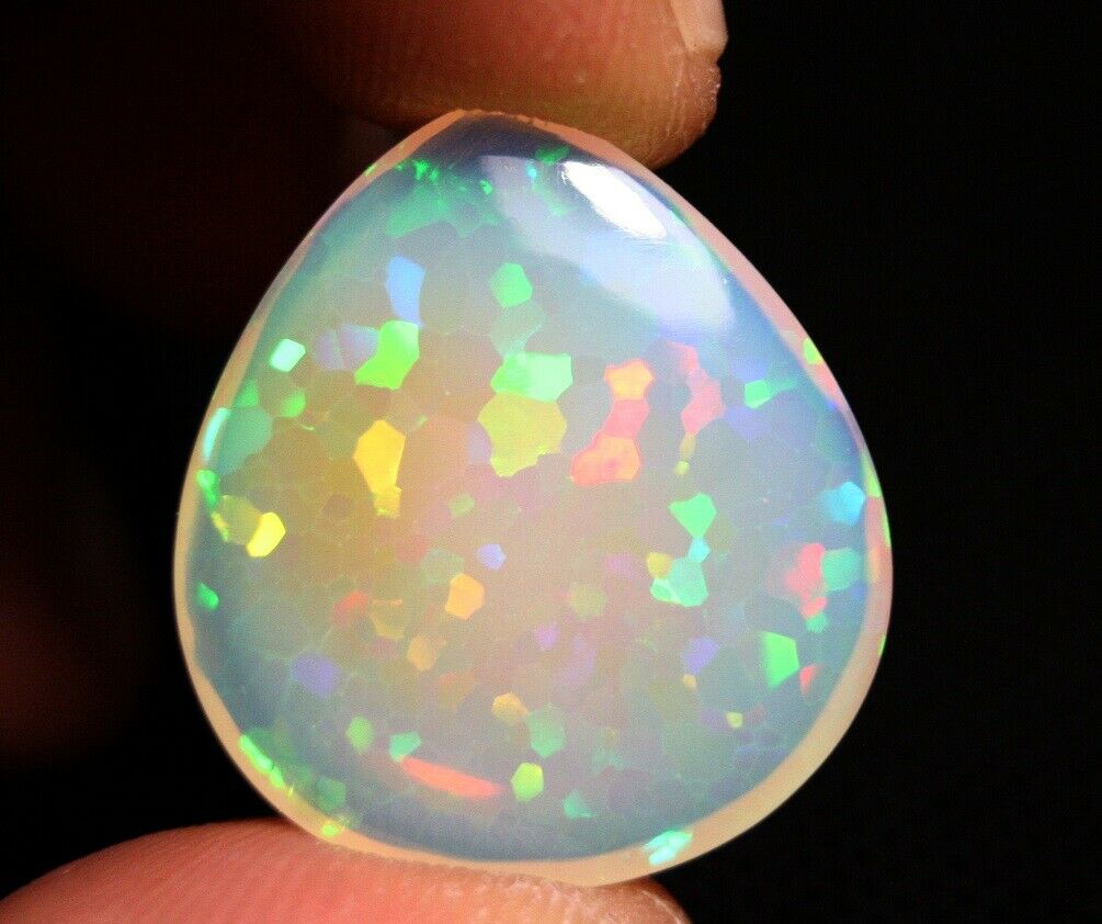 22ct Welo Crystal Opal Cabochon Stunning Harlequin Digital Flash AAAA Jelly Opal