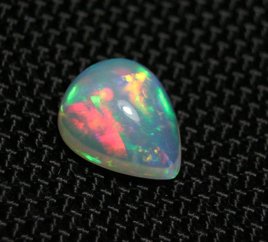 2.7ct Welo Crystal Opal Cabochon Rainbow Pear Natural Opal See Video 12x10mm