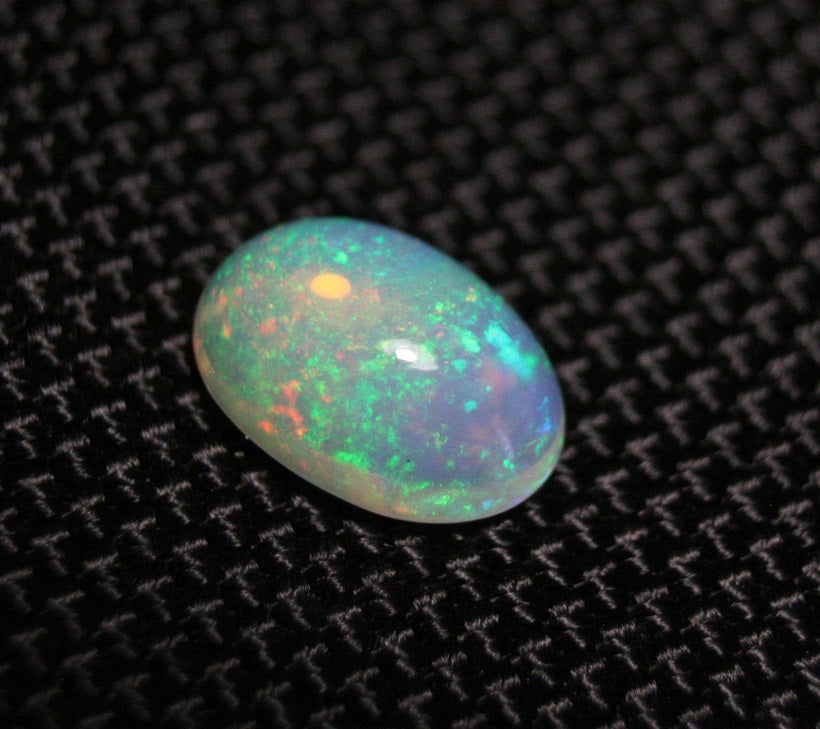 2.07ct Welo Crystal Opal Cabochon Neon Confetti Natural Ethiopian Opal See Video 12x8mm