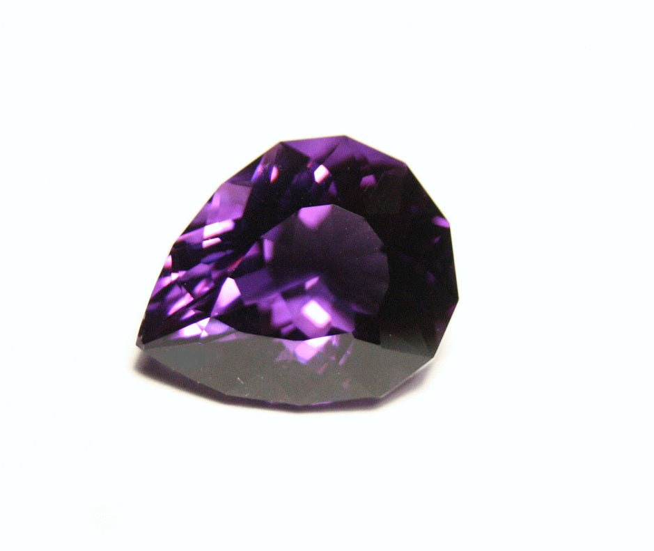 5.8ct Zambian Amethyst - Unique Custom Pear Cut Gem - AAA Amethyst 14x11