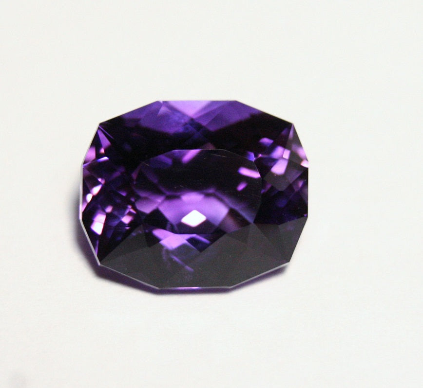 6.4ct Zambian Amethyst - Unique Custom Cushion Cut Gem - AAA Amethyst