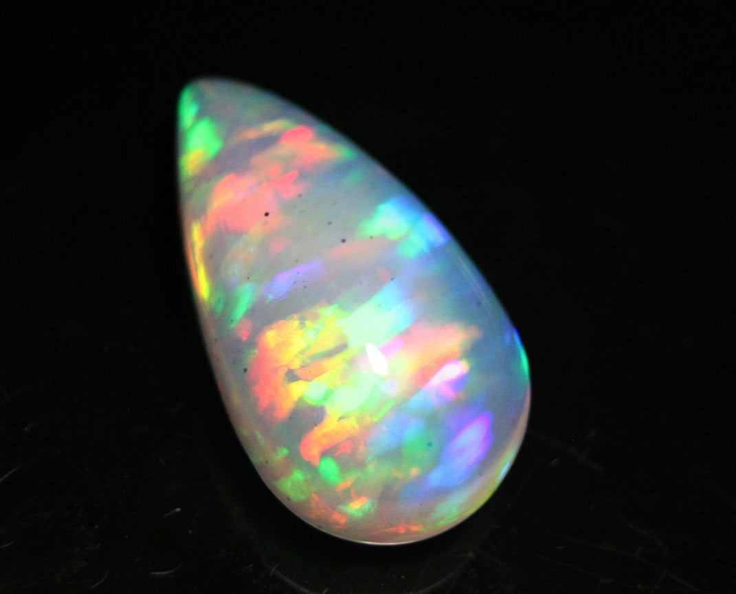 19.7ct Welo Crystal Opal Cabochon Stunning Rainbow Digit Rain AAAA Jelly Opal