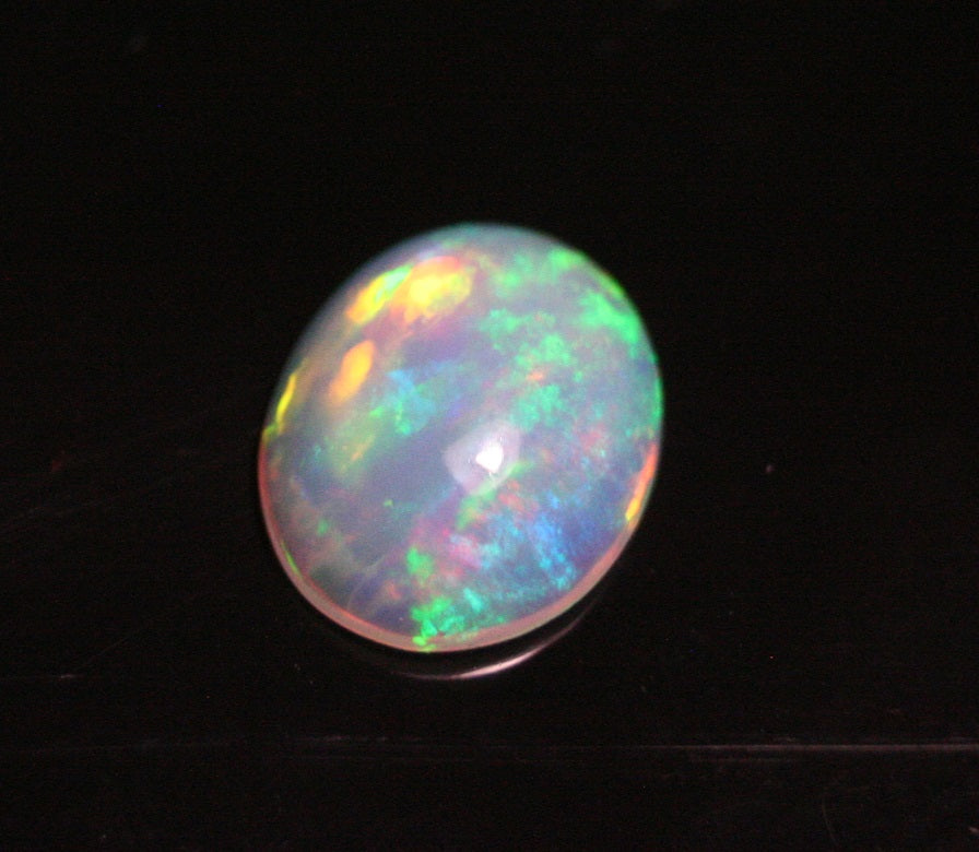 2.5ct Welo Crystal Opal Cabochon - Rainbow Ribbons AAA Jelly Opal - See Video 12x10mm