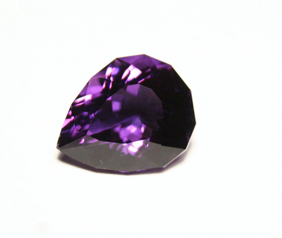 5.8ct Zambian Amethyst - Unique Custom Pear Cut Gem - AAA Amethyst 14x11