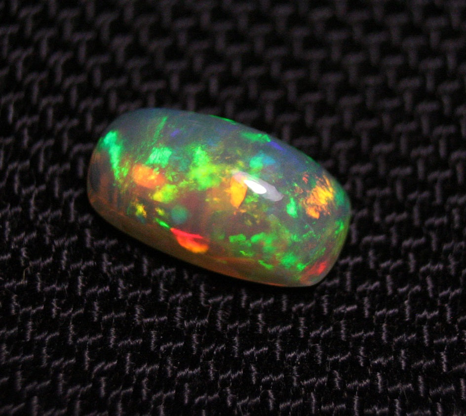 2.6ct Welo Crystal Opal Cabochon Neon Loaf Natural Ethiopian Opal Video 12x7mm