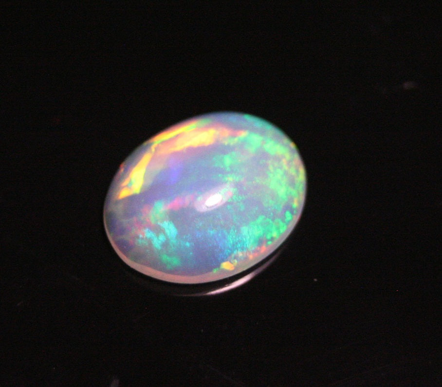 2.5ct Welo Crystal Opal Cabochon - Rainbow Ribbons AAA Jelly Opal - See Video 12x10mm