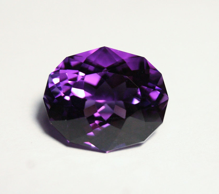 10.2ct Zambian Amethyst - Unique Custom Oval Cut Gem - AAA Amethyst