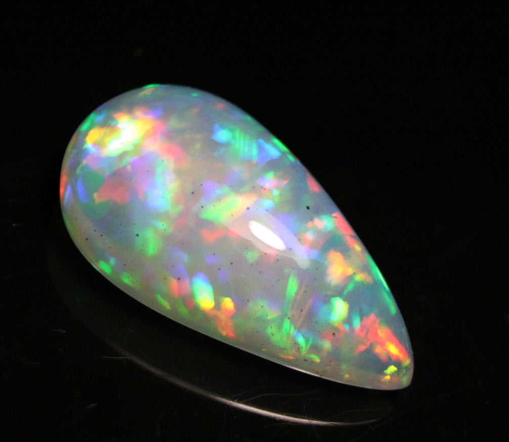 19.7ct Welo Crystal Opal Cabochon Stunning Rainbow Digit Rain AAAA Jelly Opal